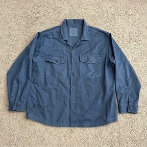 American Eagle Shacket Mens Size XL Navy Blue Canvas Shirt Jacket